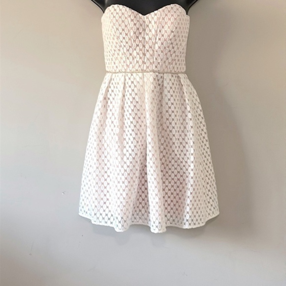Minuet oval lace fit and flare Sleeveless Dress with Beaded Belt size small